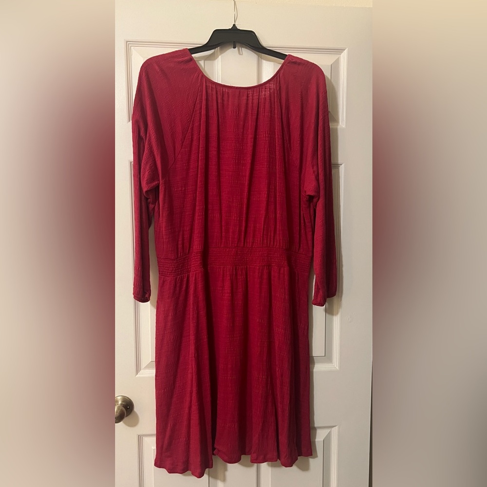 Lularoe Jody Long Sleeve Peasant Dress Maroon View 2